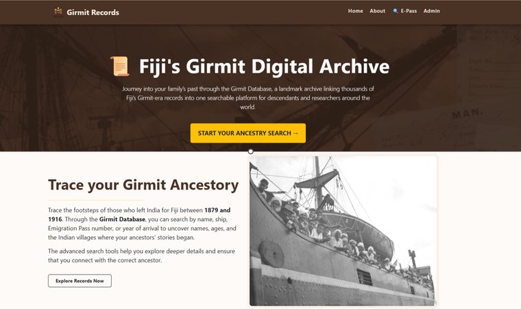 Girmit Records archive website preview